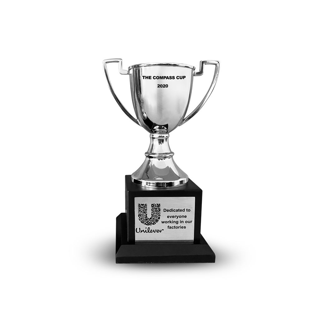 Troféu em aço inox personalizado